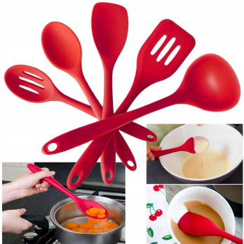 Zestaw silikonowych przyborów kuchennych -Komplet narzędzi kuchennych zestaw-5szt.- 3 kolory