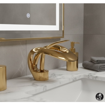 Bateria łazienkowa Umywalkowa nablatowa ANGEL MAX-SY Złota