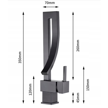 Bateria łazienkowa stojąca  Umywalkowa nablatowa  MAX-N1 BLACK