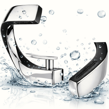 Bateria łazienkowa Umywalkowa stała Srebrno-Czarna