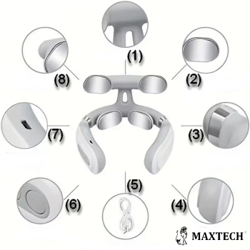 Masażer karku Elektrostymulator EMS Bezprzewodowy z grzaniem MAX-08