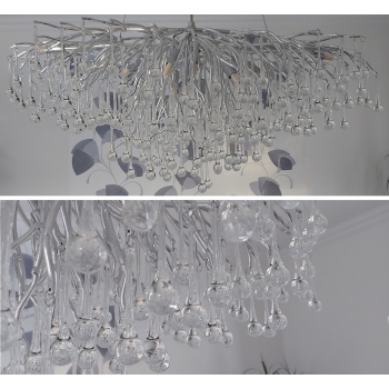 Lampa wisząca sufitowa Żyrandol Glamour z kryształkami 100cm Silver