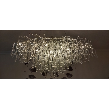 Lampa wisząca sufitowa Żyrandol Glamour z kryształkami 100cm Silver