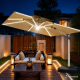 Parasol ogrodowy duży 3,5x3,5m Solar+Led Obrotowy