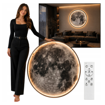 Plafon- Lampa LED Księżyc 3D + pilot 90cm