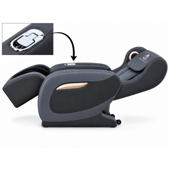Fotel masujący MAXTECH® 26 rolek z Nefrytem Rozkładany MAX-A5 Grey