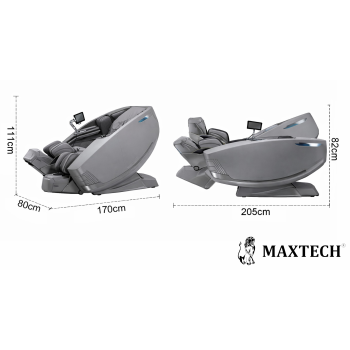 Fotel masujący Nowoczesny Shiatsu S/L 4D MAX-Aurora D9 szary