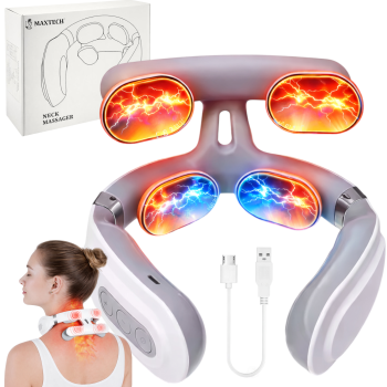 Masażer karku Elektrostymulator EMS Bezprzewodowy z grzaniem MAX-08